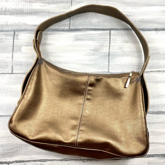 Studio Works Handbags - Studio Works Bronze Metallic Copper Hobo Handbag Leather Shoulder Bag Purse
